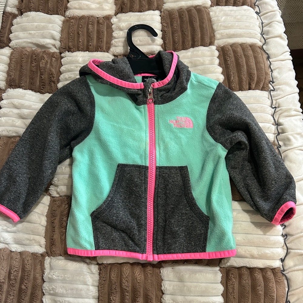 The North Face Gray and Pink Infant Jacket